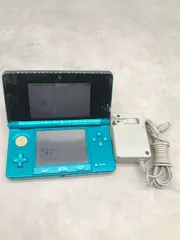 MK68△Nintendo ニンテンドー 3DS CTR-001 本体 ブルー系 グリーン系 アダプター付き【通電のみ確認】ジャンク