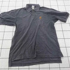 ◇ Θ NIKE ナイキ ワンポイント 半袖 ポロシャツ サイズ表記なし ダークグレー系 メンズ E  【1509180016218】