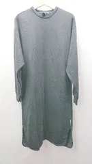 ◇ ⊇ adidas アディダス 裏起毛 長袖 ロング ワンピース サイズL チャコールグレー レディース E  【1503310011944】