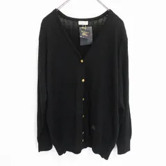 #a バーバリー BURBERRY カーディガン F 黒 ブラック 長袖 ロング ケーブル編み 金ボタン 金釦 タグ付き 美品 レディース [957252] k01のサムネイル