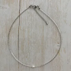 淡水パールひと粒と竹ビーズのネックレス／チョーカー