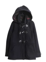 【お得なクーポン配布中!】 バブアー メルトン ウール ダッフル コート レディース S 古着 Barbour チェック ライナー 脱着 フード付き パーカー ジャケット 3ワラント