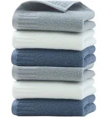 新品 TMVOK タオル おしゃれ 北欧風 綿100% 6枚セット無地 瞬間吸水