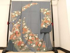 平和屋着物□極上 小紋 雪輪花文 藍白色地 逸品 未使用 DZAA7092kh5