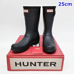 HUNTER レイン ブーツ 25cm オリジナル ショート ブラック レディース 黒 長靴 シューズ ハンター R2509-255