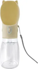 STARFIELD ペットウォーターボトル 犬 猫 水 水筒 給水器 水漏れ防止 水槽付き アウトドア 携帯用 500ml イエロー( イエロー,  500ml)