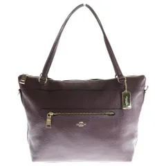 COACH (コーチ) 2WAY レザーハンド ショルダーバッグ バーガンディ レディース