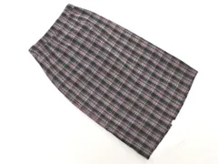 N. エヌ ナチュラルビューティーベーシック ウール混 チェック ナロー スカート sizeM/紺ｘグレーｘピンク ◇■ レディース