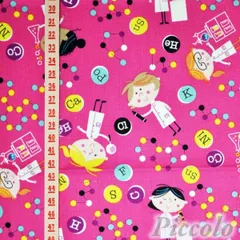 USAコットン　michael miller　化学実験　ダークピンク　約53cm×約50cm（カット済）　FB-2875