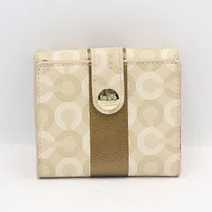 良品 コーチ ブラウン×ベージュ 折り財布 OGH 2000000