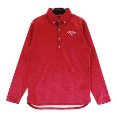 サイズ：M CALLAWAY キャロウェイ  裏起毛 長袖ポロシャツ ボタンダウン 総柄 レッド系 [240101285956]# ゴルフウェア メンズ ストスト