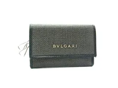 BVLGARI ブルガリ レザー キーケース 鍵入れ レディース メンズ グレー系×ネイビー系 DJ6554