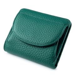 Dark Green Mini Wallet, Bifold Coin Purse, Women's Wallet, Mini Wallet, Leather Mini Wallet, Purse, RFID, Coin Purse, Leather Wallet, Bifold Wallet, Genuine Leather, Cowhide Leather, Mini Wallet, Brand Name, Coin Case, Stylish, Women's and Men's