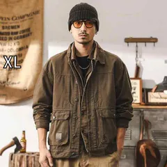 [XL]春 コーデ メンズ 用 服 シンプル ファッション オシャレ 大人 かっこいい 大きいサイズ ストリート 紳士服 アメリカン レトロ ヘビー ワーク ジャケット タフ ハンティング ジャケット 綿 カジュアル ジャケット 