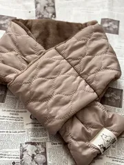 ムーミン moonin ミィ コンパクトマフラー ブラウン キルティング×ファー