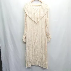 ◇ ⊇ clair 薄手 フリル 長袖 ロング丈 ワンピース サイズF アイボリー レディース E  【1410100002160】のサムネイル
