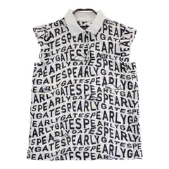 サイズ：0 PEARLY GATES パーリーゲイツ  半袖ポロシャツ フリル ロゴ総柄 ホワイト系 [240101525073] ゴルフウェア レディース ストスト