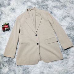ジーユー GU Mサイズ ジャケット 肩パット付 ベージュ系 パワーショルダー 無地 エレガント