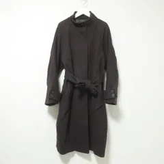 美品 PUBLIC TOKYO パブリックトウキョウ カシミア×シルクブレンド ロング丈 ベルテッド スタンドカラーコート F ブラウン レディース 古着 中古 USED