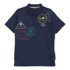 サイズ：L CALLAWAY キャロウェイ  半袖ポロシャツ プリント プリント ネイビー系 [240101454186] ゴルフウェア メンズ ストスト