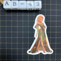 防水ステッカー　プリンセス　お姫様　イラスト　かわいい　装飾　シール　AB-42