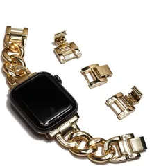 Royce&Roland 互換品 互換品/代替品 チェーンバンド おしゃれ 時計 メタル/シルバー 工具不要/メンズ レディース ギフト プレゼント Apple Watch アップルウォッチ(ゴールド,  44mm 45mm 46mm 49mm)