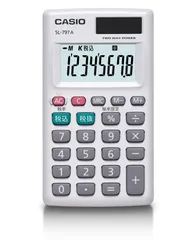 特価セールカシオ パーソナル電卓 税計算 カードタイプ 8桁 SL-797A-N 実務電卓 白