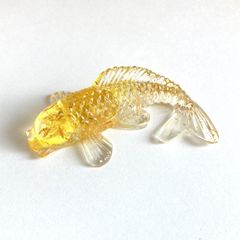 【SHOPS】オルゴナイト 鯉 コイ シトリン 黄水晶 置物 縁起物 クリスタル 金運 財運 浄化