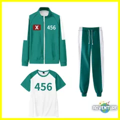 イカゲーム ジャージ 緑グリーン ギフン 子供コスプレ 3点セット キッズ100 110 120 130 140 150 160着ぐるみ ゲーム 映画  ハロウィン仮装 コスチューム衣装 韓国 男の子22