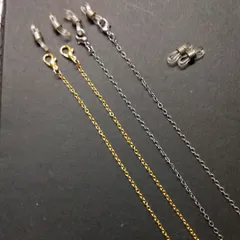 551 ゴールドと銀古美チェーンのマスク ・メガネホルダー  ゴム予備 2 個