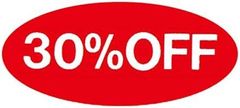 HEIKO タックラベル (シール) No.109 「30%OFF」 16x36mm 300片×2セット