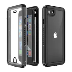 【新品未開封】 第2世代 【DINGXIN】耐衝撃ケース360 防水ケース 全方向保護 米軍MIL規格取得 フェイスID認証 アイフォン 2se SE Qi充電対応 超軽量 塵 キズ・落下防止 高耐久ケース iPhone (iPhone SE (第2世代) ブ