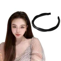 カチューシャ フェイクレザー ヘアバンド クロス ねじり ツイスト 編み込み風 ロープ風 痛くない (ブラック, フリーサイズ) [ブラック] [フリーサイズ]のサムネイル