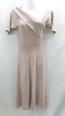 ◇ ⊂ MERCURYDUO ウエストゴム リブニット アシンメトリー 半袖 ロング丈 ワンピース サイズF ピンク系 レディース E  【1502180049897】