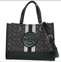 セール！美品！【1003H07】COACH コーチ バッグ デンプシー キャリーオール シグネチャー 2WAY ショルダーバッグ  キャンバス ブラック
