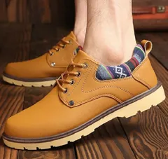 メンズ スニーカー カーキ ビジネス デッキシューズ カジュアル ワンポイント 防水 防滑 お洒落 紳士靴