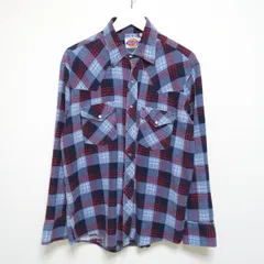 L 80s ディッキーズ Dickies ウエスタン チェック 長袖 ネルシャツ