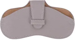 CARRY ALL BEFORE ONE メガネケース サングラスケース 眼鏡ケース 薄型 スリム ソフト おしゃれ レディース メンズ PUレザー 軽量 コンパクト めがね 収納 持ち運び 携帯用(ライトグレー,  タイプB(ストラップなし))