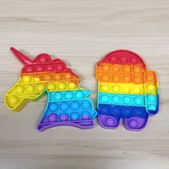 【2個セット】プッシュポップユニコーンレインボー　ロボットプラザ プッシュポップバブルおもちゃ 子供用 知育玩具 (アストロン)