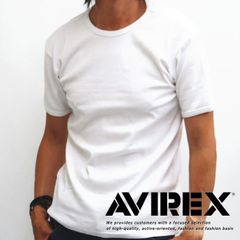 【着心地抜群！】AVIREX アビレックス Tシャツ メンズ クルーネック 半袖 ストレッチ 定番 デイリー シリーズ プレゼント ギフト NEK 6143502 8003102 (クルーネック ホワイト)