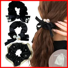【再入荷】パール 3個セット ヘアゴム 髪ゴム パール ヘアアクセサリー おしゃれ 可愛い エレガント シュシュ フォーマル 結婚式 韓国風 大人 可愛い 髪留め まとめ髪 跡がつきにくい