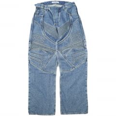 新品 Acne Studios アクネストゥディオズ 24SS イタリア製 DENIM BIKER TROUSERS デニムバイカートラウザーズ FN-MN-TROU000973 44 MID BLUE 定価183,700円 ジーンズ パンツ ジップフライ