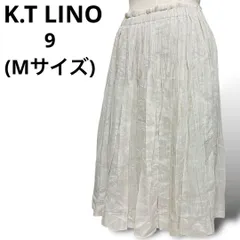 ケーティリノ ミモレ丈 プリーツ スカート リネン M 麻 ナチュラル 天然素材 used in Japanのサムネイル