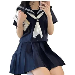 セーラー服 コスプレ 大きいサイズ 女子高生 5xl 学生服 半袖 紺三本 コスチューム 4点セット セーラー服 長袖 上下セット 前開き 中学生