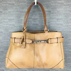 COACH/コーチ　レザー　ハンド/トートバッグ　茶　タッセル付き　管NO.B23-3