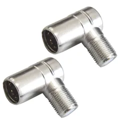 【人気商品】アンテナケーブル L型変換アダプター L型変換プラグ (4K8K放送.BS.CS.地デジ.CATV 対応)(F型⇒プッシュ式 簡単取り付け) C-112(2個入り)