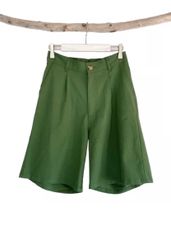 Linen mix half pants　　　green