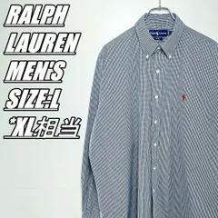 【US古着】RALPH LAUREN　ラルフローレン　BLAKE　チェック柄長袖シャツ　メンズ　サイズ表記L　XL相当　ブラック×ホワイト