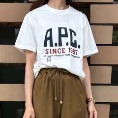 【2025春夏物モデル】☆1/30入荷☆ A.P.C. アーペーセー Print Label ロゴ Tシャツ 半袖 COHBU M26442  AAB ホワイト レディース