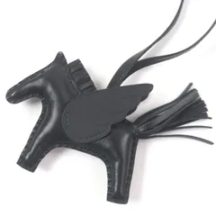 極美品□HERMES エルメス アニョーミロ ロデオチャーム PM ペガサス レザー ストラップ バッグチャーム W刻印 箱付き イタリア製 レディース中古】